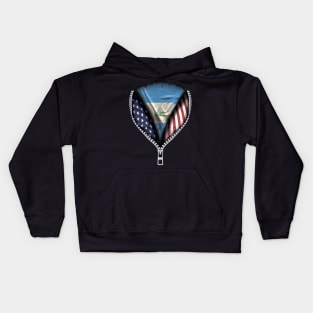 Nicaraguan Flag  Nicaragua Flag American Flag Zip Down - Gift for Nicaraguan From Nicaragua Kids Hoodie